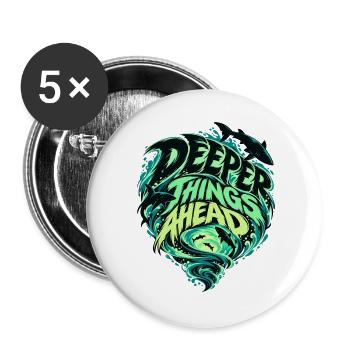 Tiefer Ozean Vorwärts - Buttons groß 56 mm (5er Pack) - Weiß - Vorne
