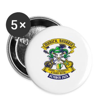 Munich Bavaria Heavy Metal Festival October - Buttons groß 56 mm (5er Pack) - Weiß - Vorne
