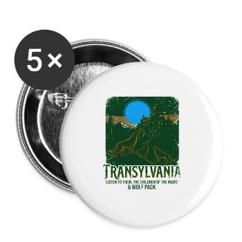Transylvania Children Of The Night Wolves - Buttons groß 56 mm (5er Pack) - Weiß - Vorne