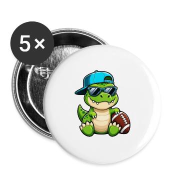 T Rex American Football Cool Cartoon - Buttons groß 56 mm (5er Pack) - Weiß - Vorne