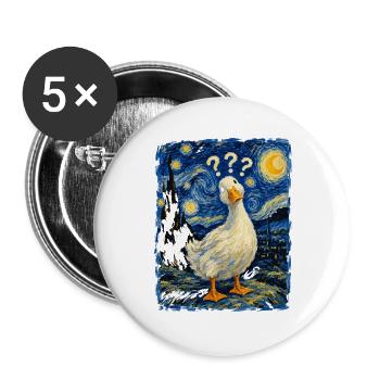 Gänse Sternennacht-Impression - Buttons groß 56 mm (5er Pack) - Weiß - Vorne
