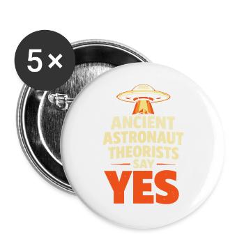 Uralter Astronaut Ja - Buttons groß 56 mm (5er Pack) - Weiß - Vorne