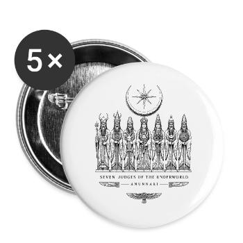 Sieben Richter Anunnaki - Buttons groß 56 mm (5er Pack) - Weiß - Vorne
