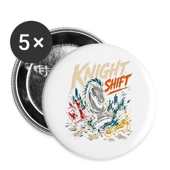 Sports Schachspieler Schachspiel Schachbrett - Buttons groß 56 mm (5er Pack) - Weiß - Vorne