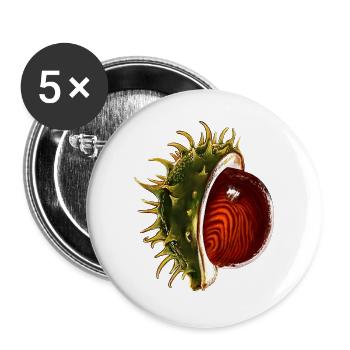 Kastanie - Buttons groß 56 mm (5er Pack) - Weiß - Vorne