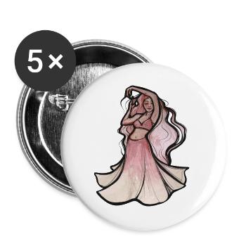Rouge-Tänzer im Aquarellschleier - Buttons groß 56 mm (5er Pack) - Weiß - Vorne