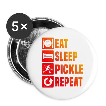 Pickleball players Motiv rund um Pickleballspieler - Buttons groß 56 mm (5er Pack) - Weiß - Vorne