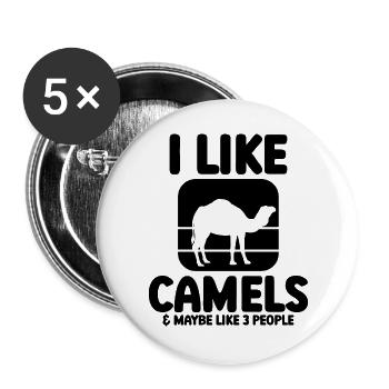 Kamel Humor - Buttons groß 56 mm (5er Pack) - Weiß - Vorne