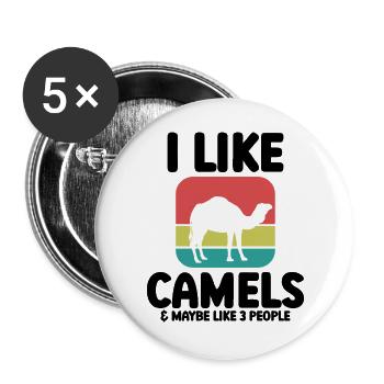 Kamel Fan Humor - Buttons groß 56 mm (5er Pack) - Weiß - Vorne