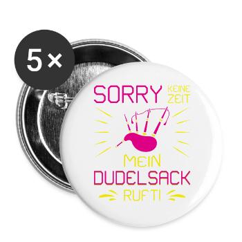 Dudelsackspieler Dudelsack Männer Geschenk - Buttons groß 56 mm (5er Pack) - Weiß - Vorne