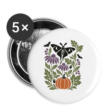 Gotische Motte - Buttons groß 56 mm (5er Pack) - Weiß - Vorne