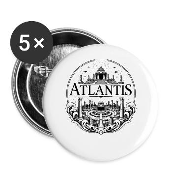Atlantis Ancient City Emblem - Buttons groß 56 mm (5er Pack) - Weiß - Vorne
