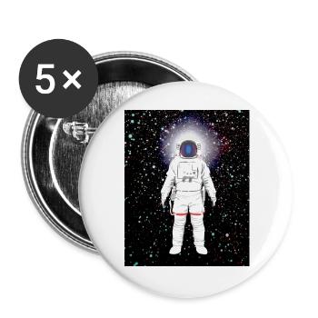 Astronaut im Farbspektrum - Buttons groß 56 mm (5er Pack) - Weiß - Vorne