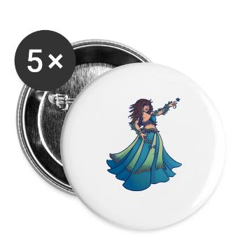 Azure Star Dancer - Buttons groß 56 mm (5er Pack) - Weiß - Vorne