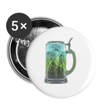 Röntgen Bier Bierkrug - Buttons groß 56 mm (5er Pack) - Weiß - Vorne