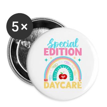 Tagesmutter Special Edition Daycare Nanny - Buttons groß 56 mm (5er Pack) - Weiß - Vorne
