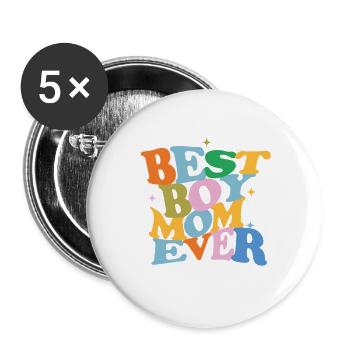 Muttertag Geschenk  - Buttons groß 56 mm (5er Pack) - Weiß - Vorne