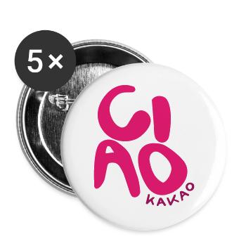 Ciao Kakao - Buttons groß 56 mm (5er Pack) - Weiß - Vorne