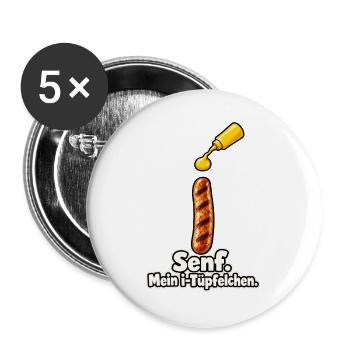 Senf als i-Tüpfelchen - Buttons groß 56 mm (5er Pack) - Weiß - Vorne