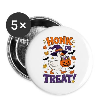 Dummer gruseliger Gänshexe Halloween-Kürbis - Buttons groß 56 mm (5er Pack) - Weiß - Vorne