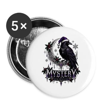Geheimnisvoller Mondsichel - Buttons groß 56 mm (5er Pack) - Weiß - Vorne