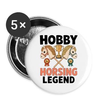 Hobby Horsing Legend - Buttons groß 56 mm (5er Pack) - Weiß - Vorne