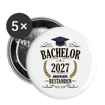 Bachelor 2027 - Buttons groß 56 mm (5er Pack) - Weiß - Vorne