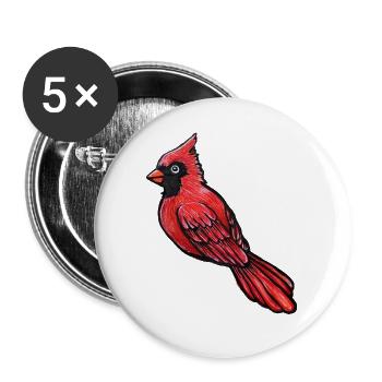 Roter Kardinal-Sketch - Buttons groß 56 mm (5er Pack) - Weiß - Vorne