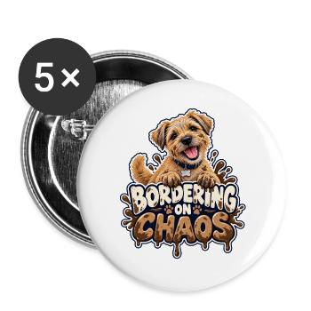 grenzend zum Chaos - Buttons groß 56 mm (5er Pack) - Weiß - Vorne