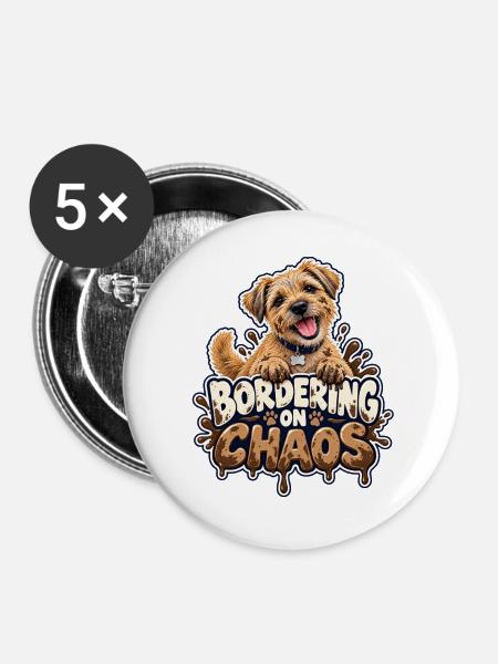 grenzend zum Chaos - Buttons groß 56 mm (5er Pack) - Weiß