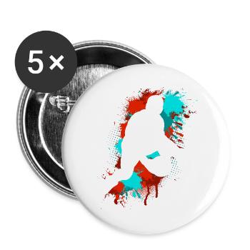 Basketball  - Buttons groß 56 mm (5er Pack) - Weiß - Vorne