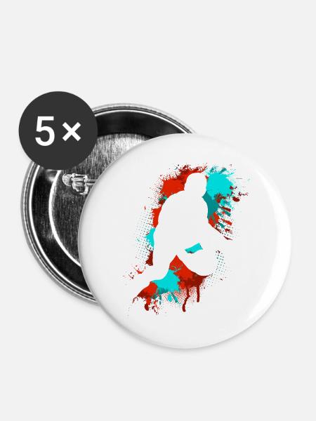 Basketball  - Buttons groß 56 mm (5er Pack) - Weiß