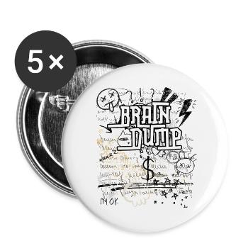BrainDump Graffiti Doodle - Buttons groß 56 mm (5er Pack) - Weiß - Vorne