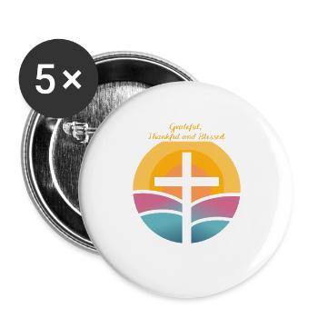 Ich folge dem Lamm, nicht dem Esel - Buttons groß 56 mm (5er Pack) - Weiß - Vorne