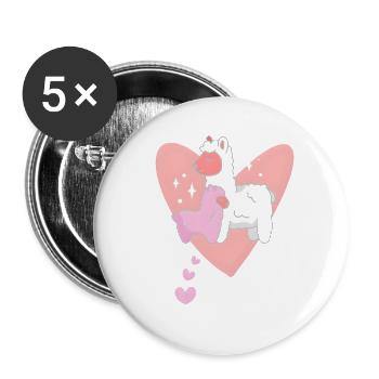Beste Teyze Tante Türkisch Lama Geschenk Idee - Buttons groß 56 mm (5er Pack) - Weiß - Vorne