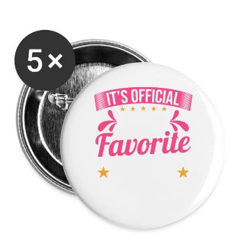 Favorite Grandma Nana Mimi Gigi Grammy Grandmother - Buttons groß 56 mm (5er Pack) - Weiß - Vorne