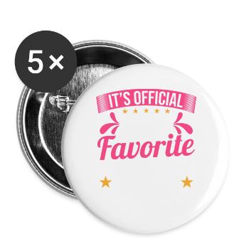 Favorite Grandma Nana Mimi Gigi Grammy Grandmother - Buttons groß 56 mm (5er Pack) - Weiß - Vorne