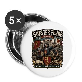  Mittelalter SOEST Westfalen historische Soester - Buttons groß 56 mm (5er Pack) - Weiß - Vorne