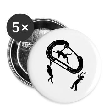 klettern bouldern felsklettern berge Bergsport - Buttons groß 56 mm (5er Pack) - Weiß - Vorne