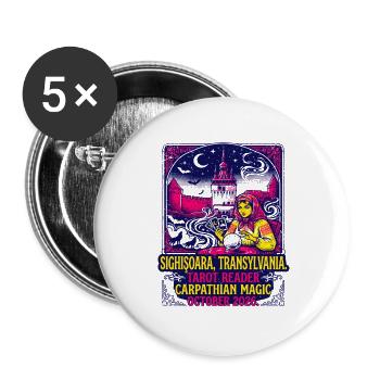 Sighișoara Transylvania Tarot Reader Carpathian - Buttons groß 56 mm (5er Pack) - Weiß - Vorne