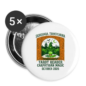 Carpathian Magic Tarot Reader Sighișoara - Buttons groß 56 mm (5er Pack) - Weiß - Vorne