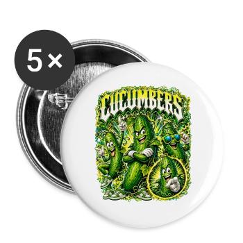 Gurke - Buttons groß 56 mm (5er Pack) - Weiß - Vorne