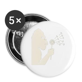 Bigfoot bläst Löwenzahn Vintage - Buttons groß 56 mm (5er Pack) - Weiß - Vorne