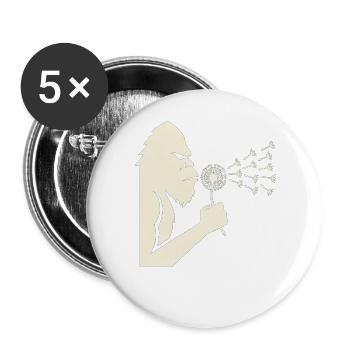 Bigfoot bläst Löwenzahn Vintage - Buttons groß 56 mm (5er Pack) - Weiß - Vorne