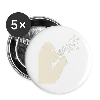 Bigfoot bläst Löwenzahn Vintage - Buttons groß 56 mm (5er Pack) - Weiß - Vorne