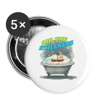 Segel der Stille - Buttons groß 56 mm (5er Pack) - Weiß - Vorne
