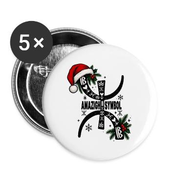 Amazigh Weihnachten - Buttons groß 56 mm (5er Pack) - Weiß - Vorne