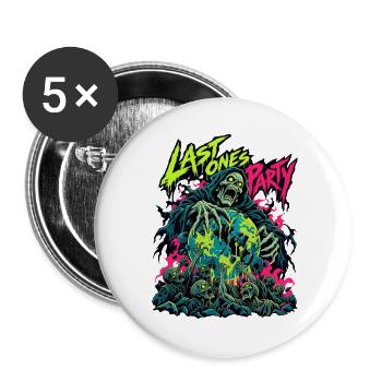 Letzte Zombies Party - Buttons groß 56 mm (5er Pack) - Weiß - Vorne