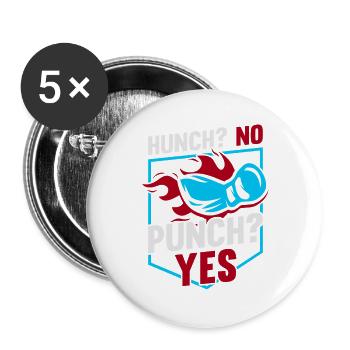 Hunch No Punch Yes Gloves Boxing Gloves - Buttons groß 56 mm (5er Pack) - Weiß - Vorne