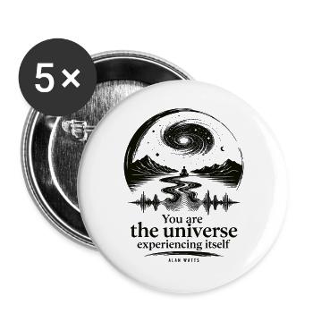 Universum, das sich selbst erlebt - Buttons groß 56 mm (5er Pack) - Weiß - Vorne